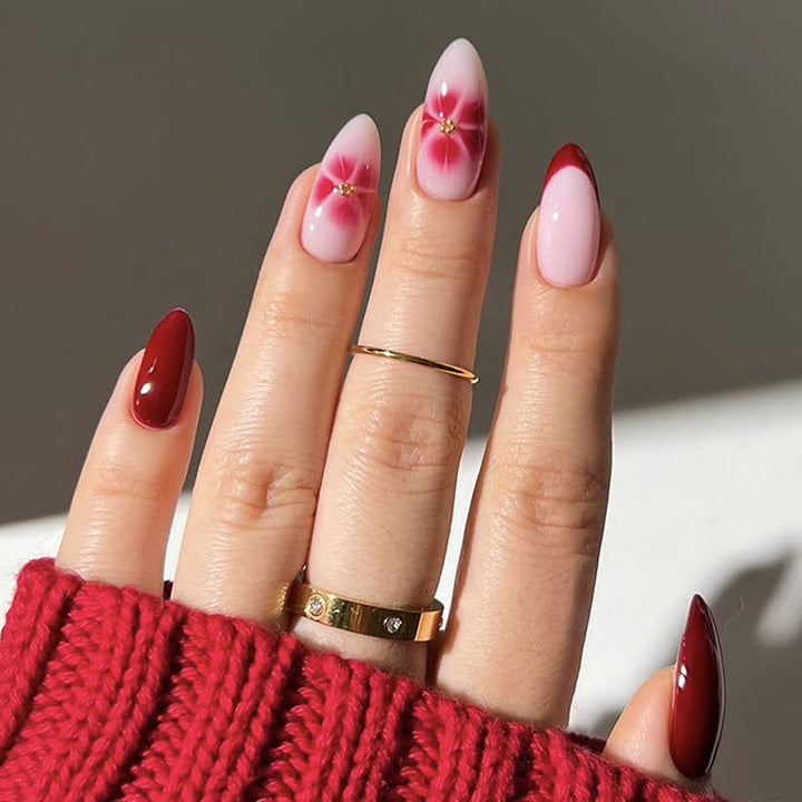 Artistic Floral Press-On Nail Set kalsten 1788495052