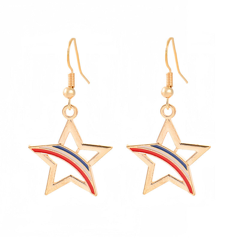 Women nan enamel horseshoe earrings with star motif and fishhook closure Kalsten