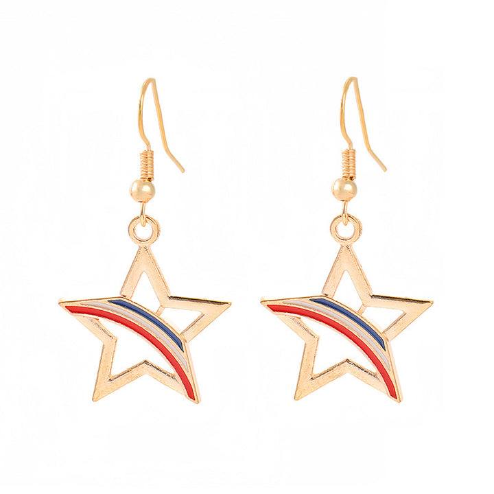 Women nan enamel horseshoe earrings with star motif and fishhook closure Kalsten