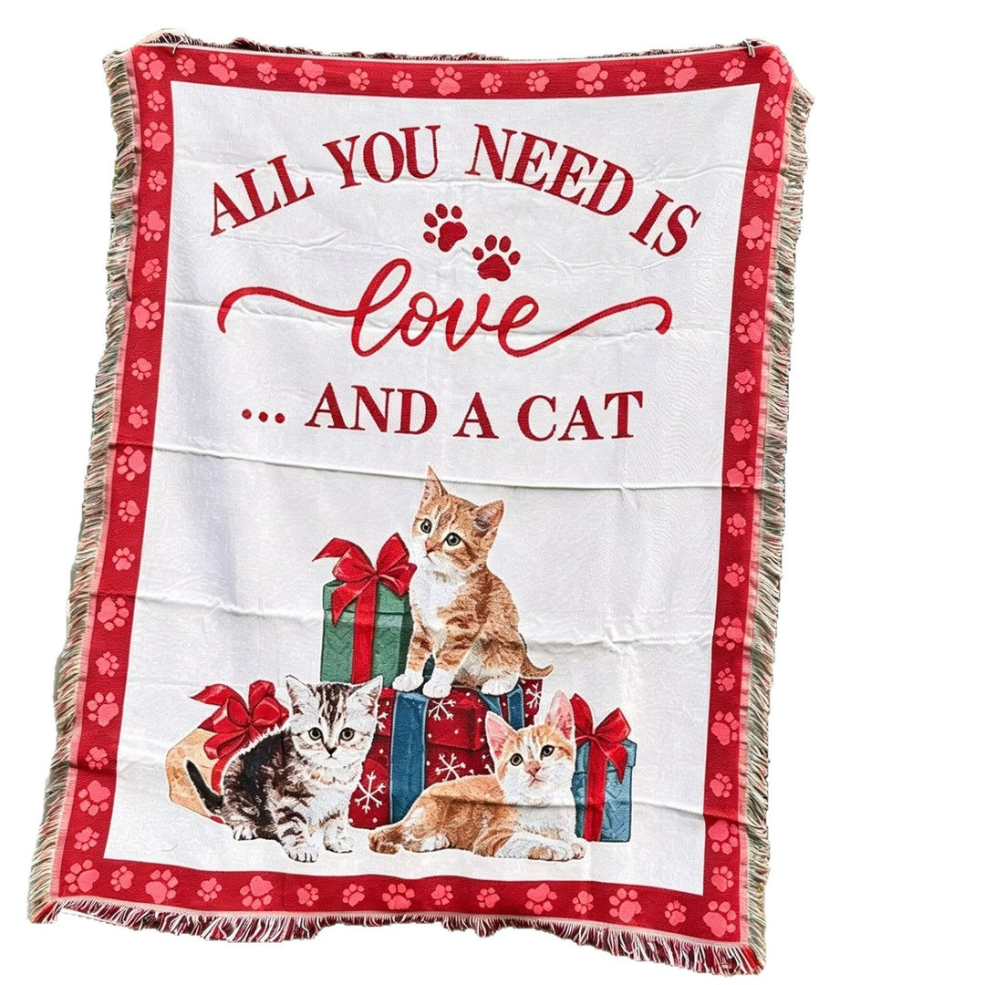 Cozy Cat-Themed Throw Blanket
