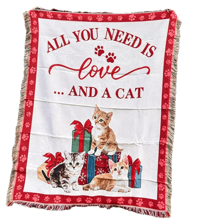 Cozy Cat-Themed Throw Blanket