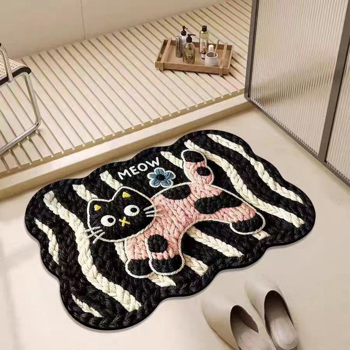 Embroidered Pumpkin-Themed Area Rug