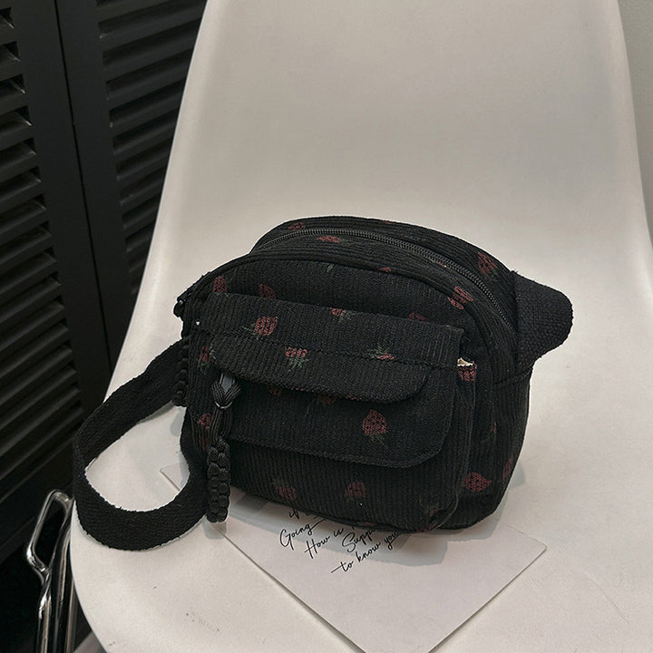 Stylish Corduroy Crossbody Bag