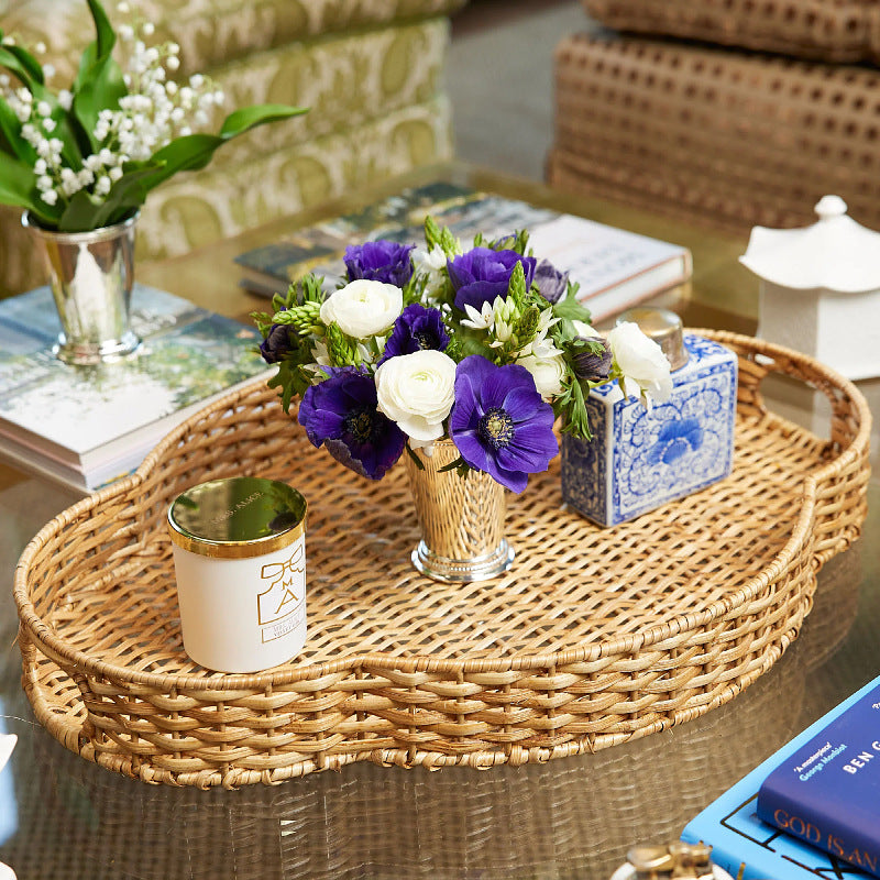 Decorative serving tray made of woven material Kalsten