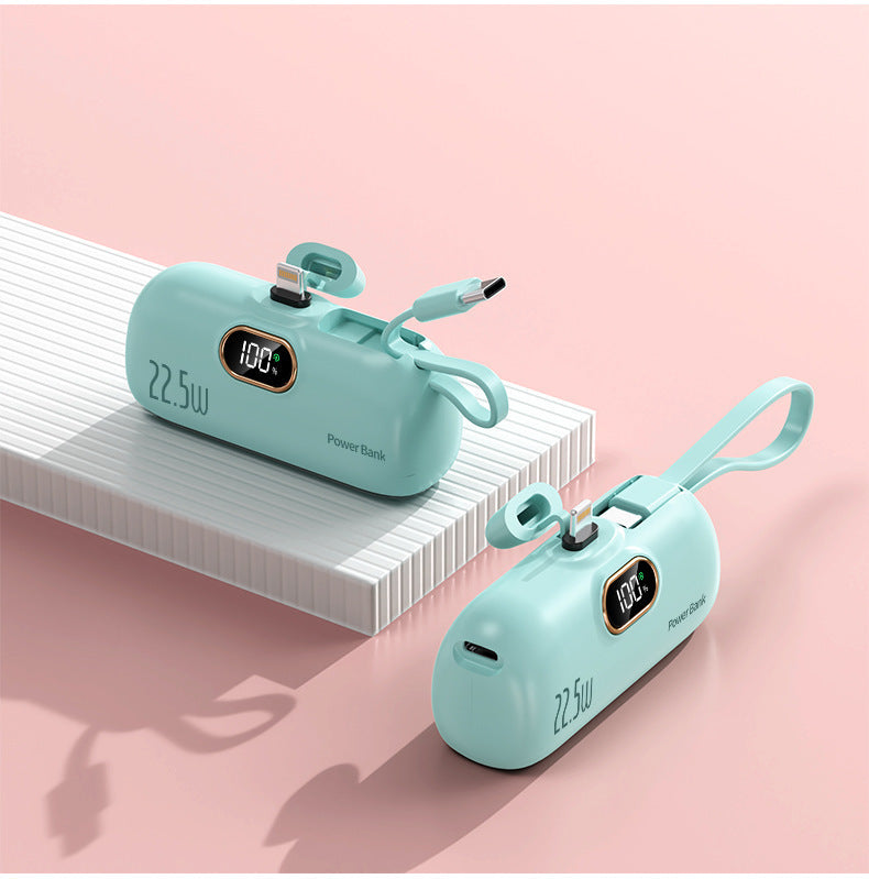 Portable power bank with innovative 22.5W fast charging function and integrated cable system Kalsten