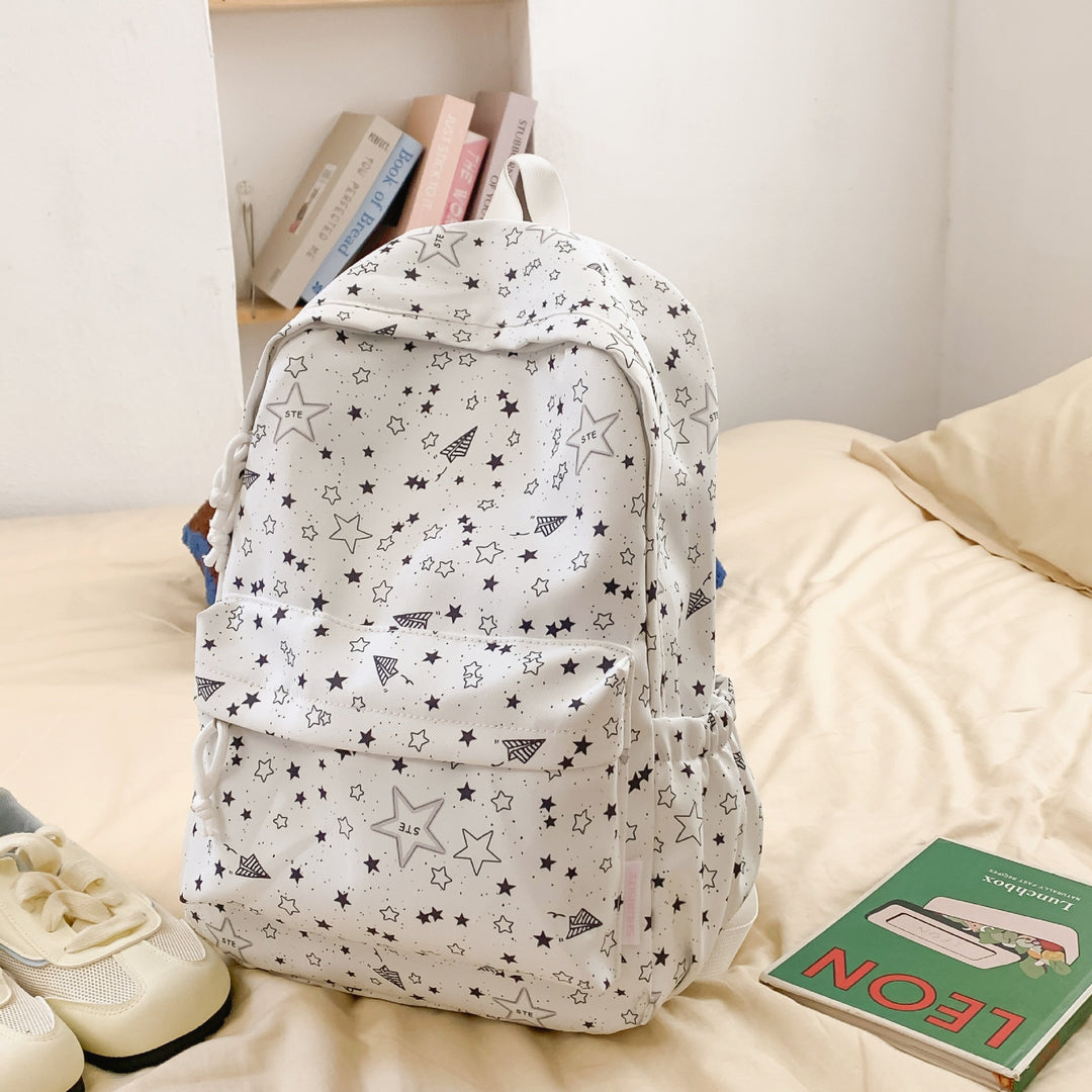 Star-Patterned School Backpack