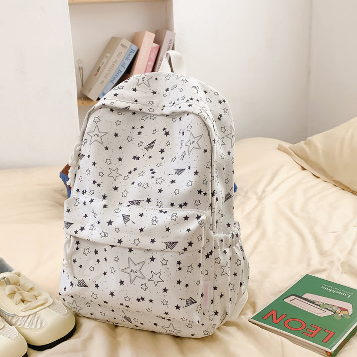 Star-Patterned School Backpack
