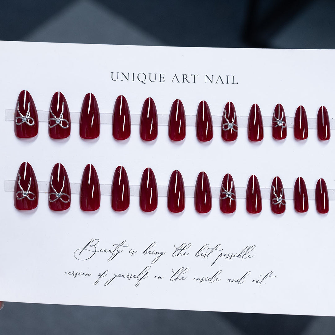 Elegant Glossy Almond-Shaped Nail Art