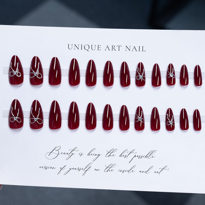 Elegant Glossy Almond-Shaped Nail Art