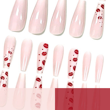 Artistic Kiss Pattern Nail Enhancements Kalsten