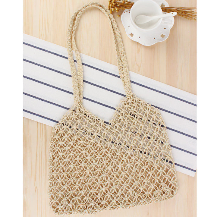 Fashionable net tote bag made from natural materials Kalsten