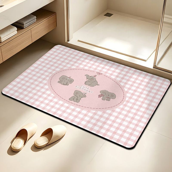 Cute Elephant-Themed Bath Mat
