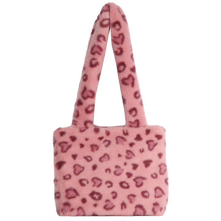 Plush Leopard Print Handbag