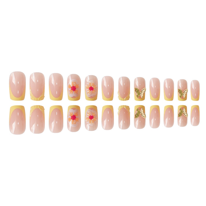 Artistic Floral Press-On Nail Design Kalsten