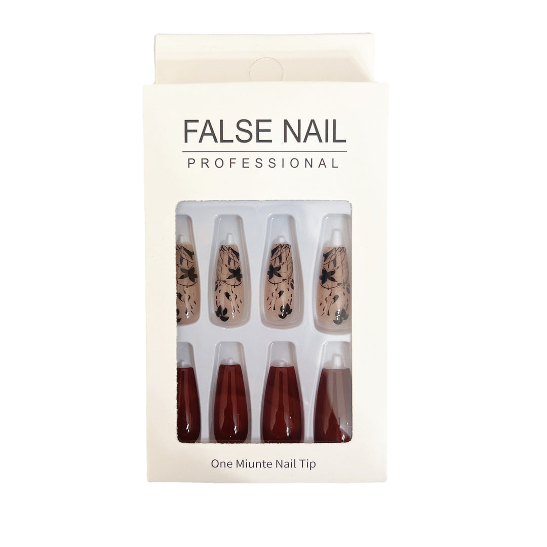 Artificial nails with elegant black and white patterns Kalsten
