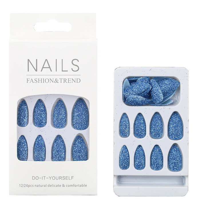 Glittering Almond-Shaped Press-On Nail Tips Kalsten