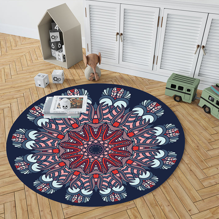 Mandala Print Round Area Rug Kalsten