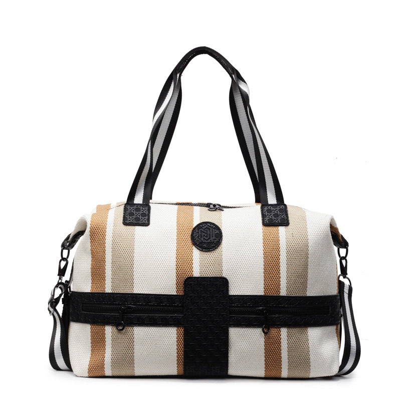 Stylish Striped Weekend Duffel Bag Kalsten