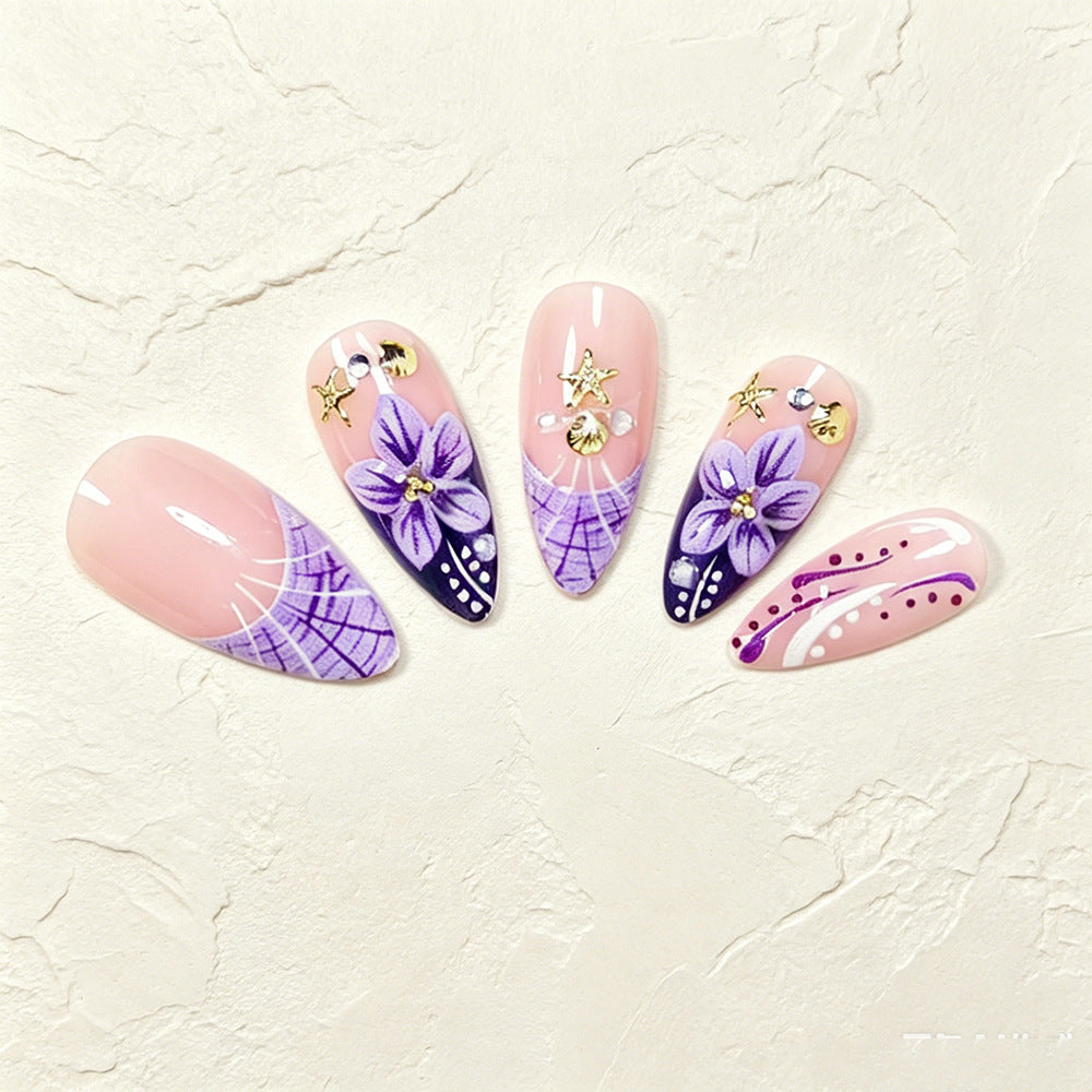 Decorative Floral Stiletto Nail Art Kalsten