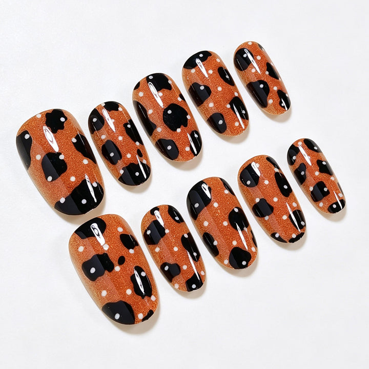 Artistic Leopard Print Press-On Nail Art Kalsten