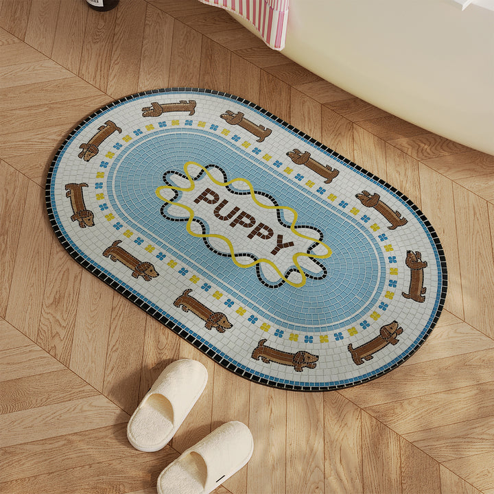 Decorative Dog-Themed Bath Mat Kalsten