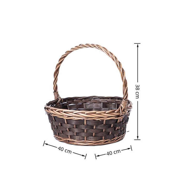Handcrafted Woven Storage Basket with Carrying Handle Kalsten