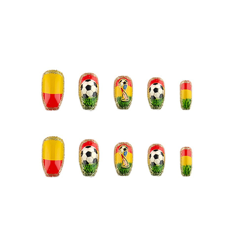 Sporty Football Design Artificial Nails Kalsten