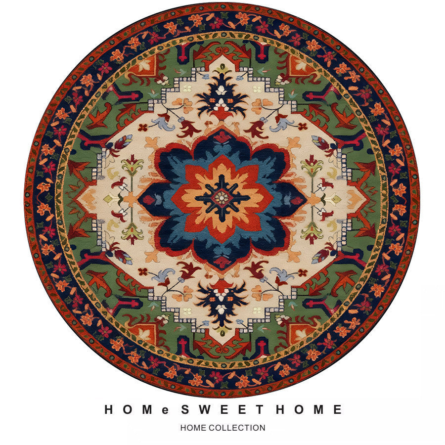 Vintage-Inspired Round Area Rug