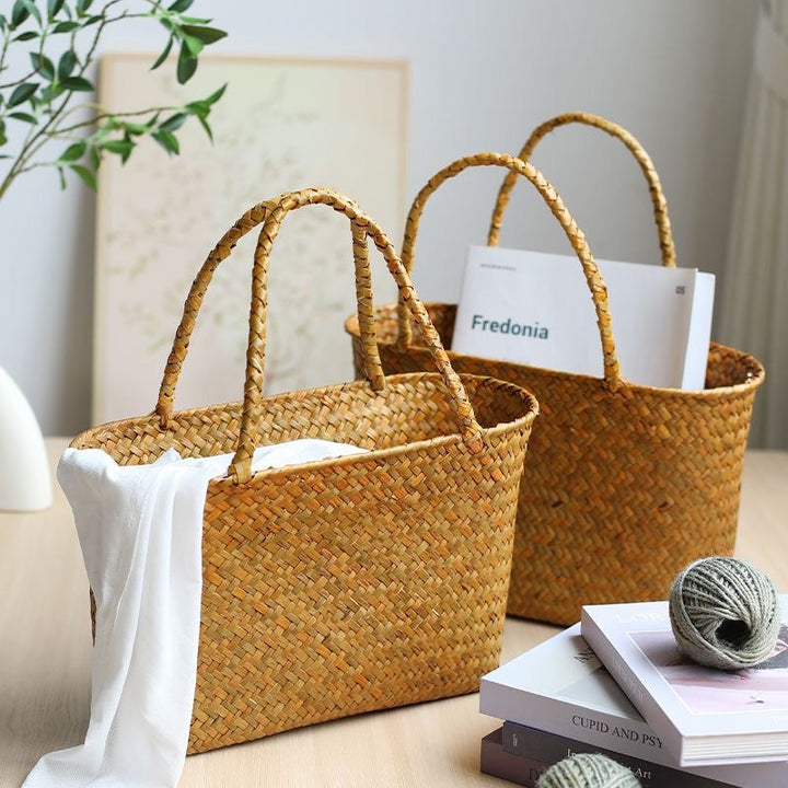 Woven Straw Shopping Basket Kalsten