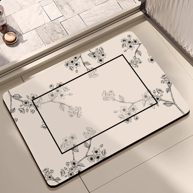 Floral Patterned Bathroom Mat Kalsten