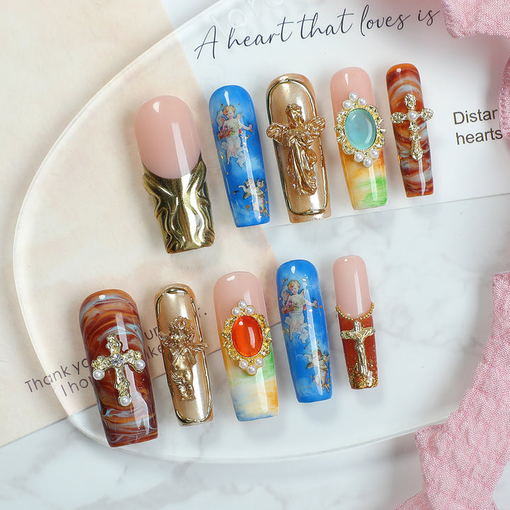 Creative nail art set with luxurious 3D decorations and elegant designs Kalsten