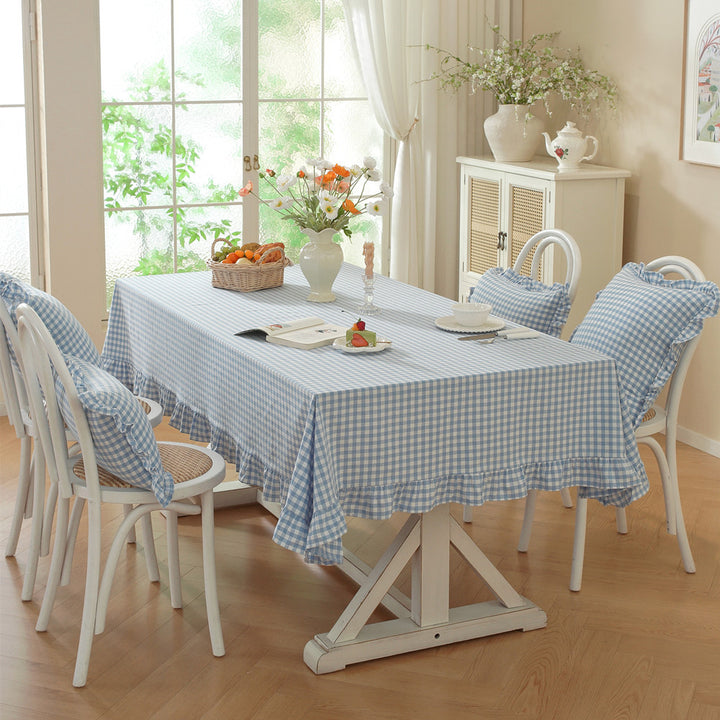 Gingham Ruffled Tablecloth