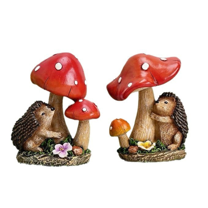 Cute decorative figure with hedgehog and fly agarics Kalsten