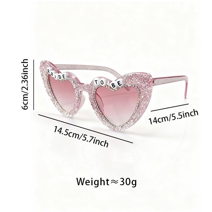 Rhinestone-Embellished Heart Sunglasses Kalsten