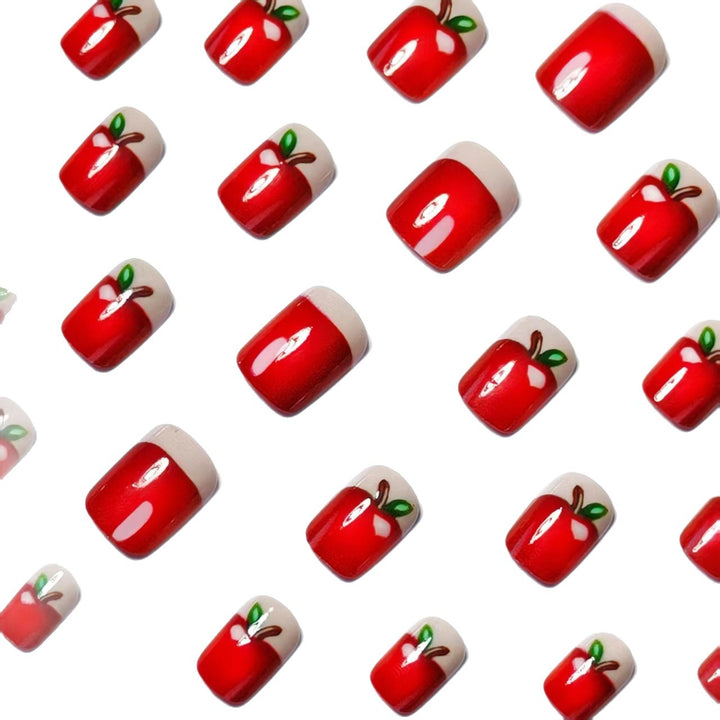 Artificial nails with playful apple motif Kalsten