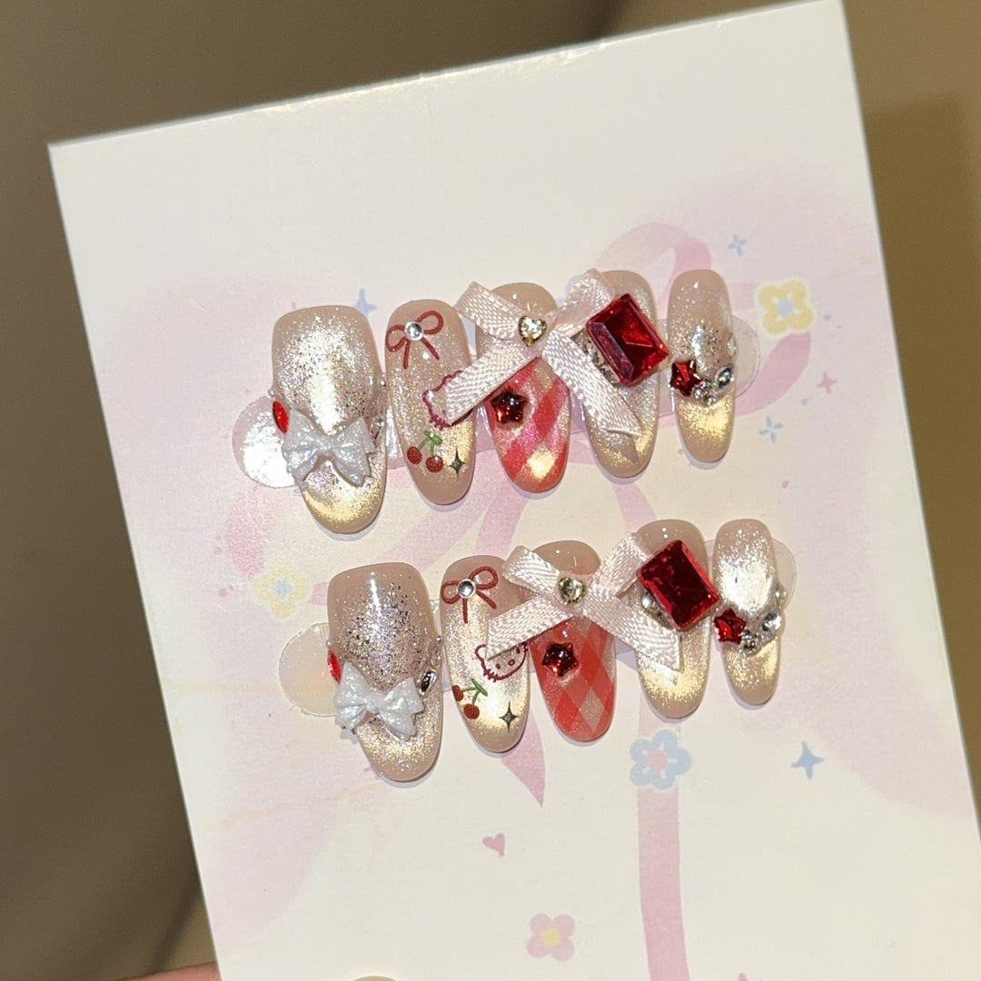 Artificial Nail Set with Playful Character and Detailed Decoration Kalsten