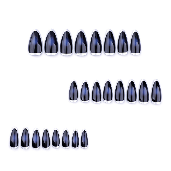 Artful stiletto nails with glamorous metallic finish Kalsten