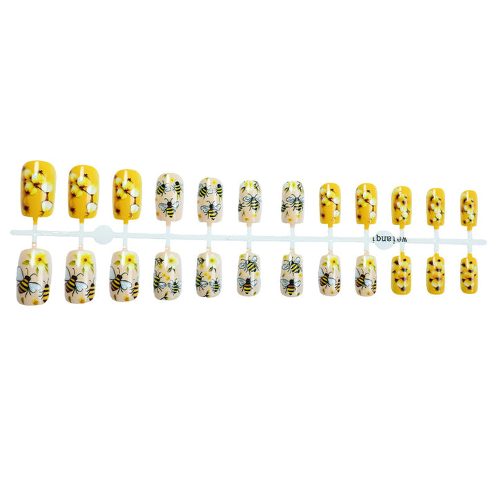 Bee-Themed Press-On Nail Art Set kalsten