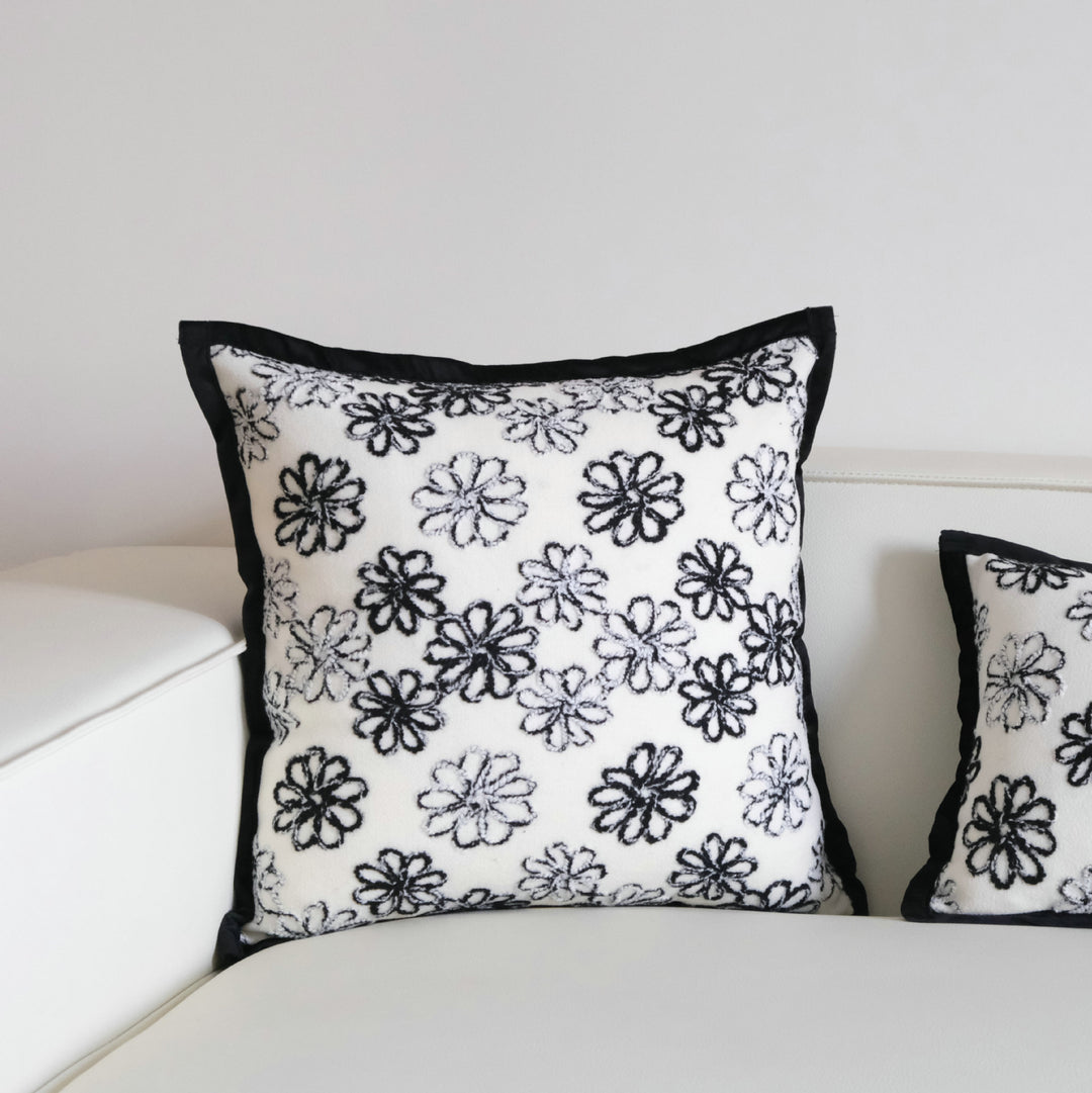 Floral Embroidered Accent Pillow