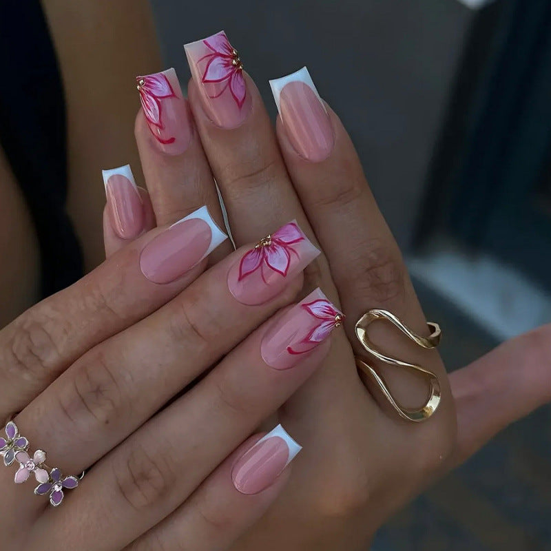Premium Floral Press-On Nail Art Kit