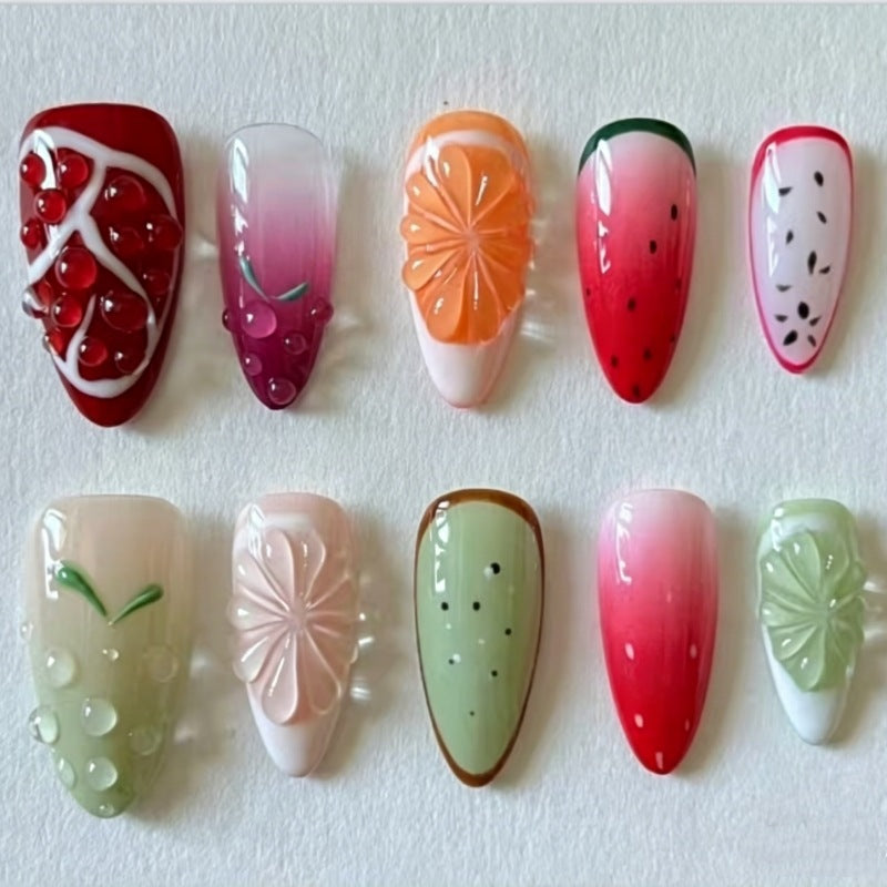 Nature-Themed Artistic Press-On Nail Set Kalsten