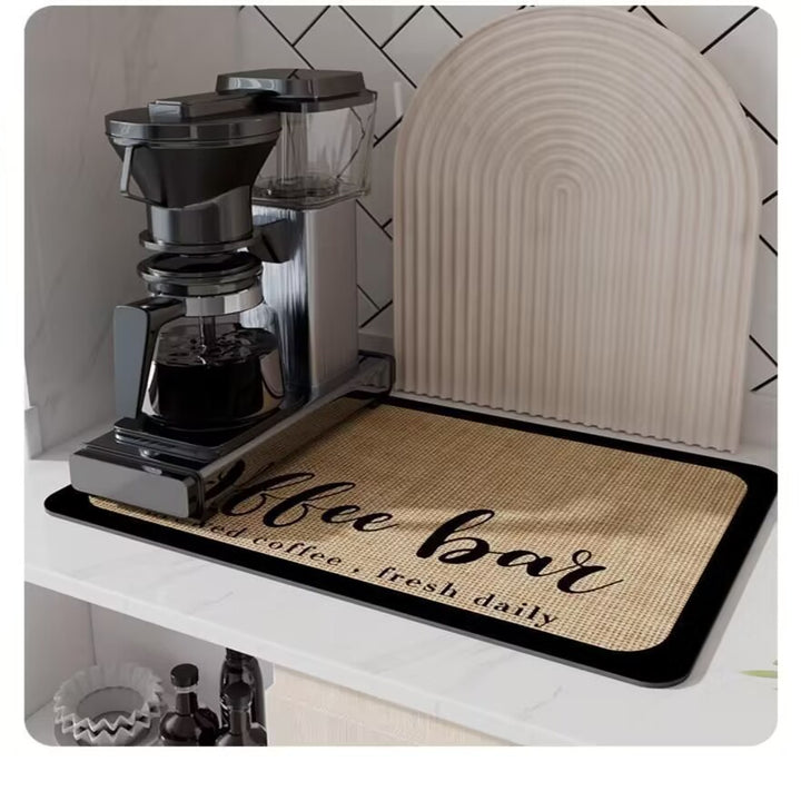 Coffee-Themed Kitchen Mat