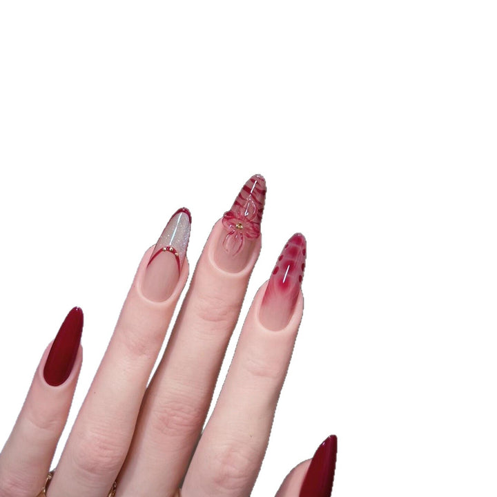 Artificial nails with floral and glamour details Kalsten