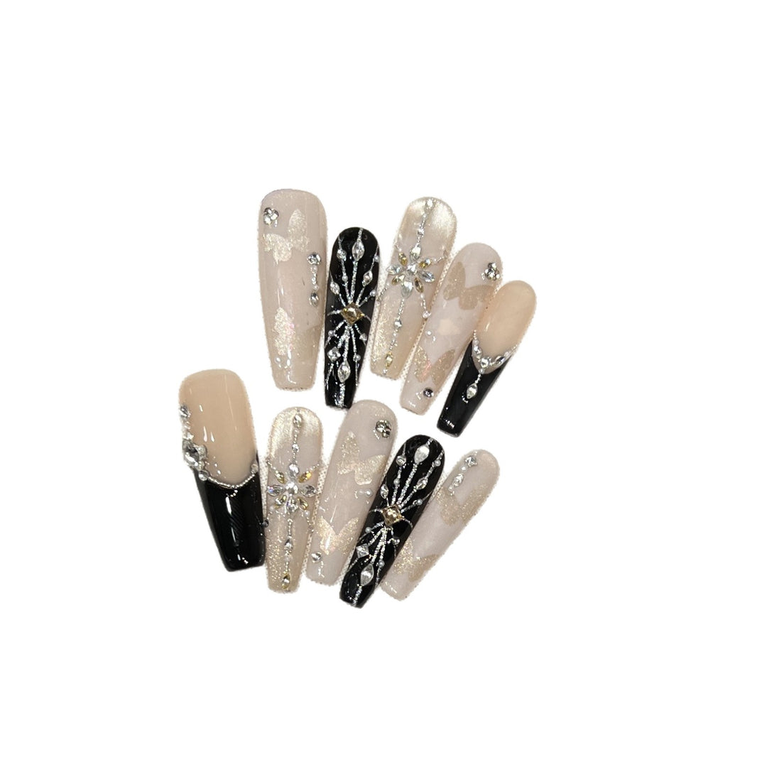 Elegant Butterfly-Inspired Press-On Nail Art Set Kalsten