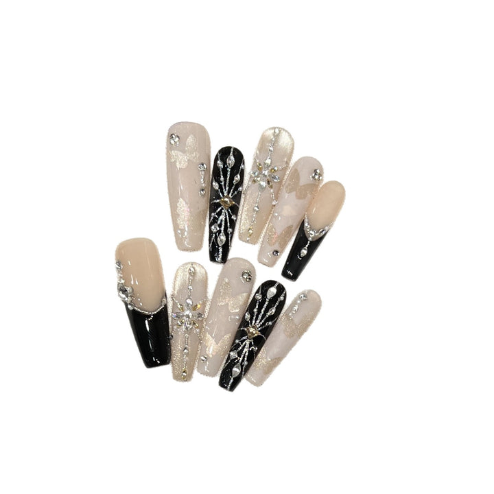 Elegant Butterfly-Inspired Press-On Nail Art Set Kalsten