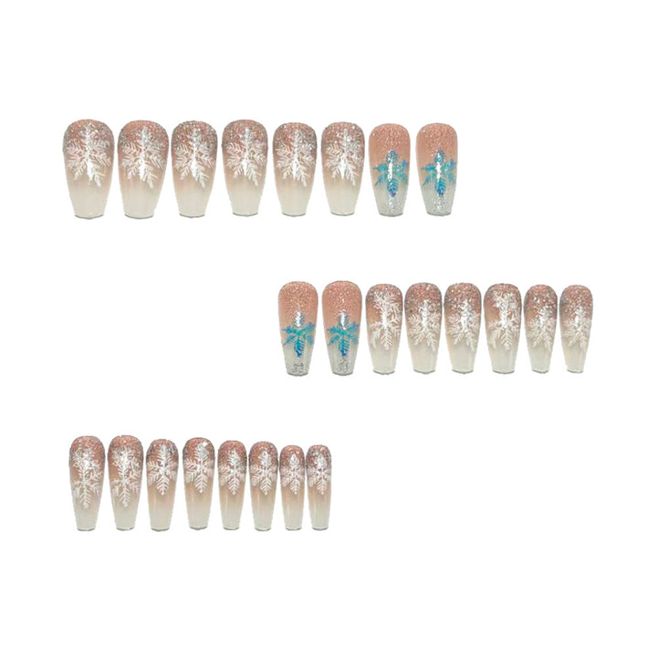 Premium Art Nails with Winter Snowflake Design Kalsten