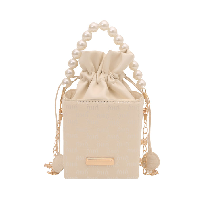 Elegant Pearl-Handled Mini Bucket Bag Kalsten