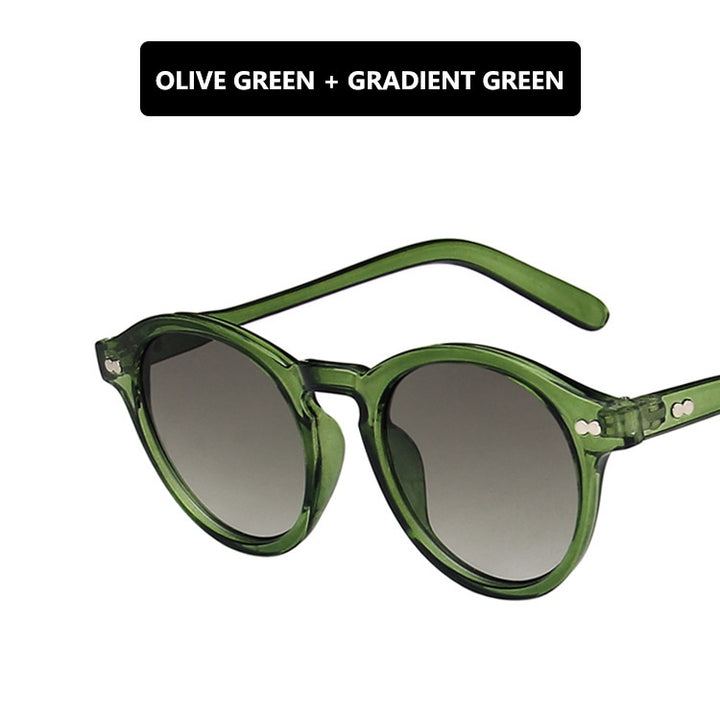Ladies extravagant round sunglasses with lightweight frame structure and polarized lenses Kalsten