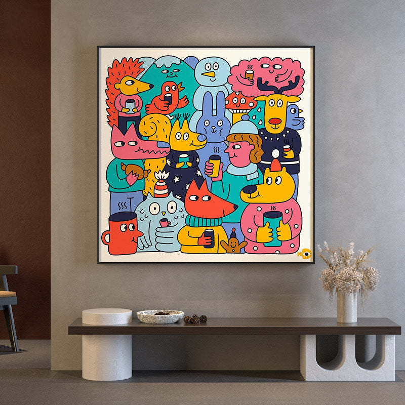 Colorful Cartoon Canvas Art