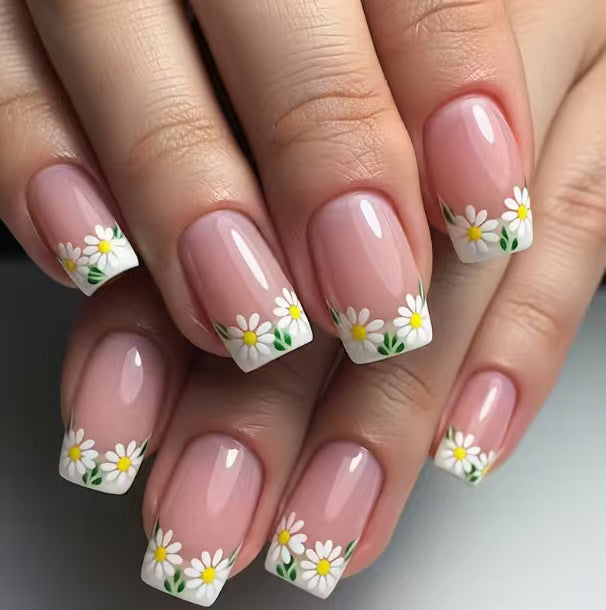 Floral French Tip Nail Enhancements Kalsten 1789915351